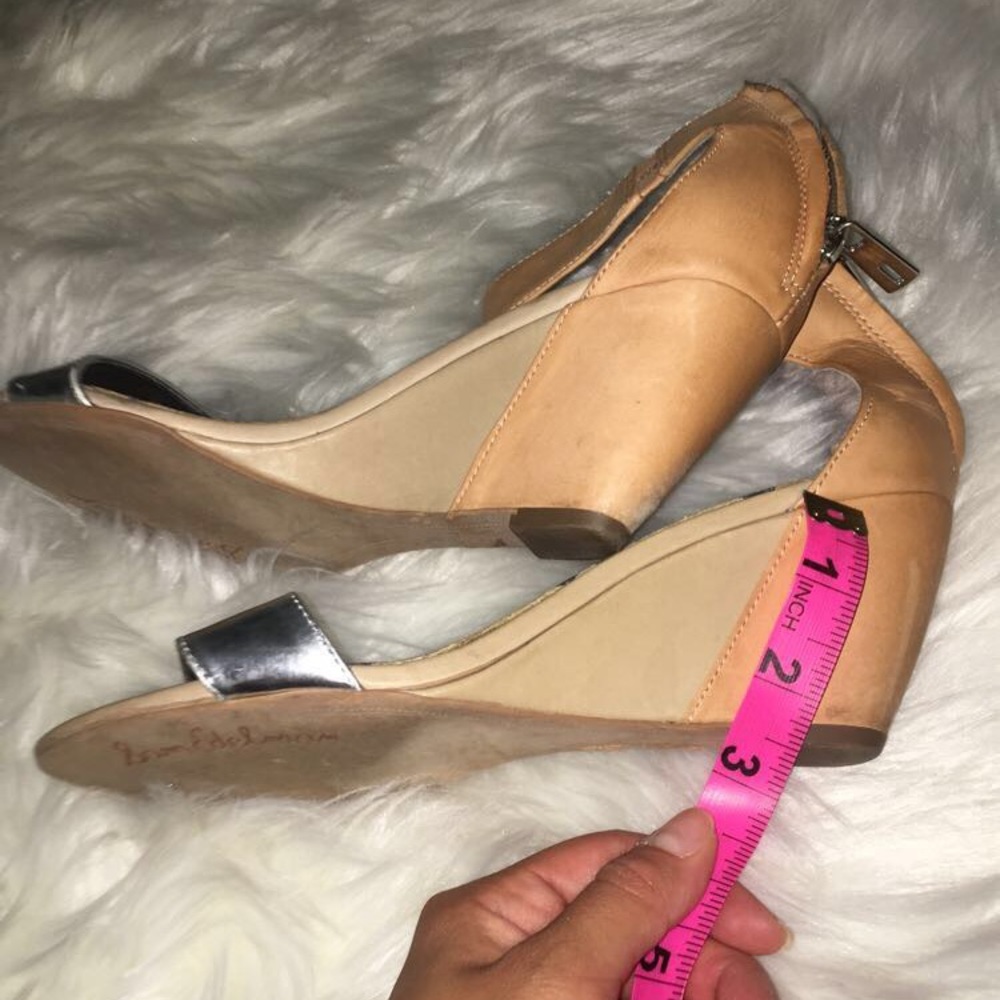 Peach - silver sandals